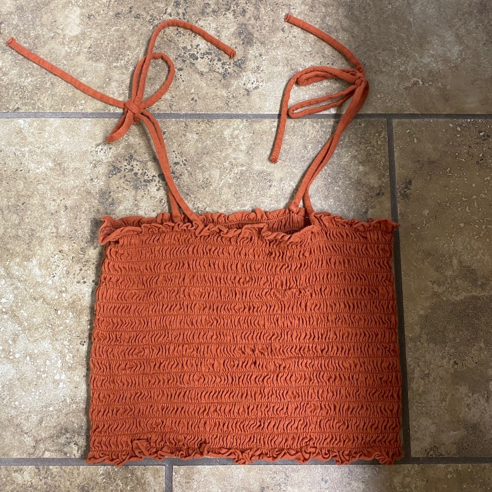 Burnt Orange Cropped Tub Top